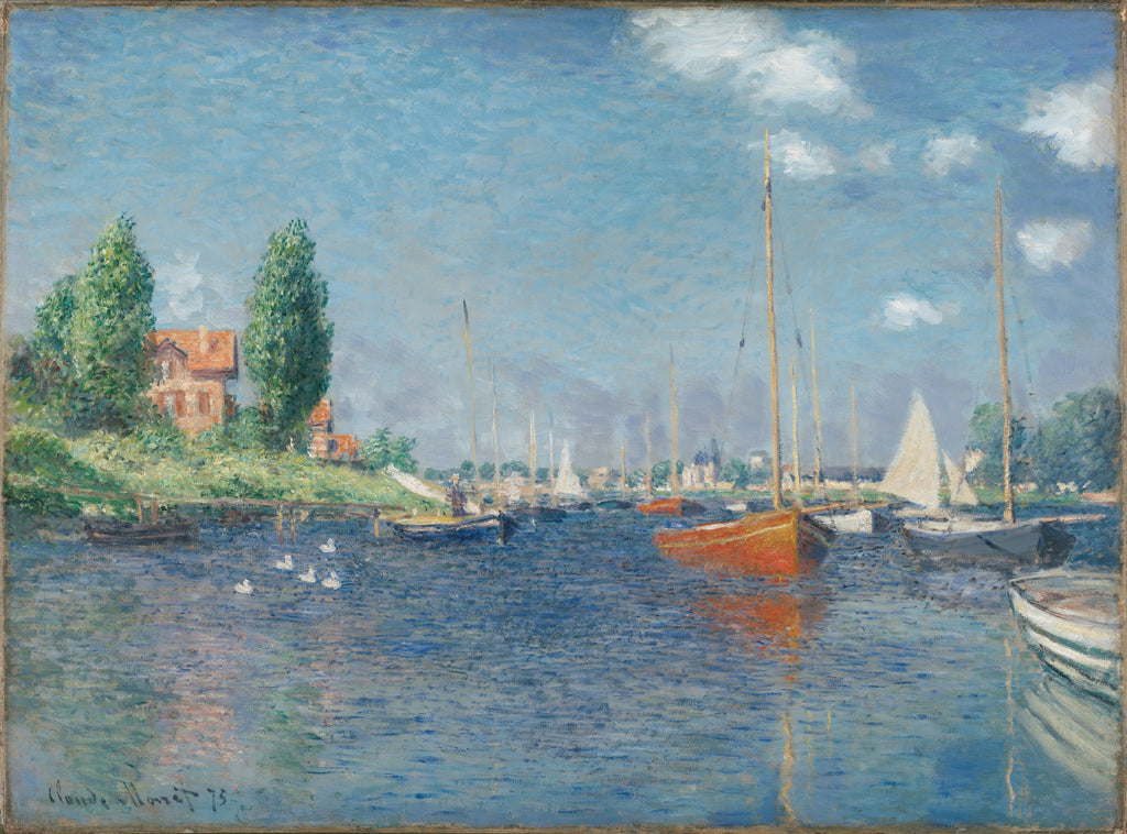 CLAUDE MONET Argenteuil Red Boats FINE ART PRINT Archival Paper Wall Decor