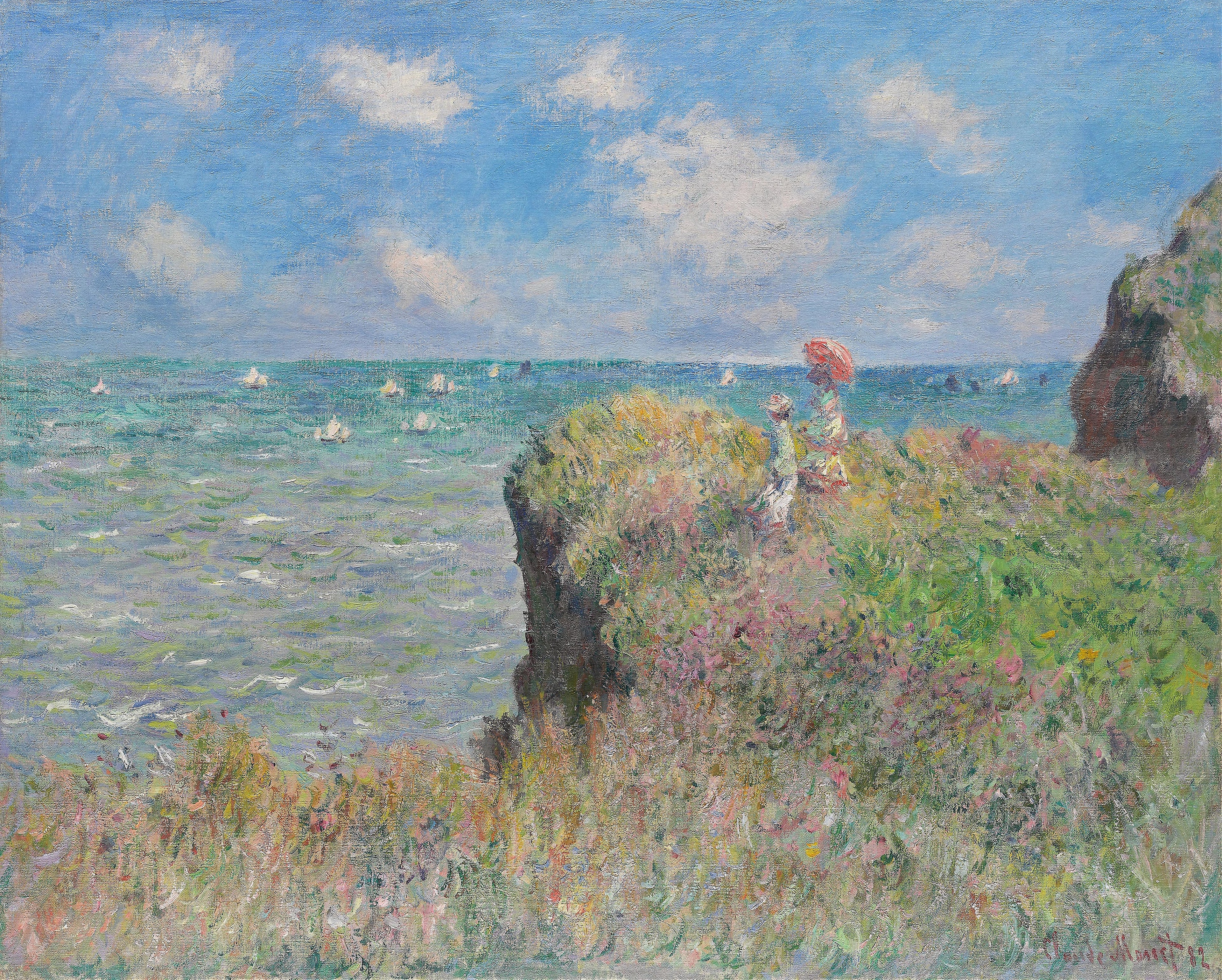 CLAUDE MONET Cliff Walk at Pourville FINE ART PRINT Archival Paper Wall Decor