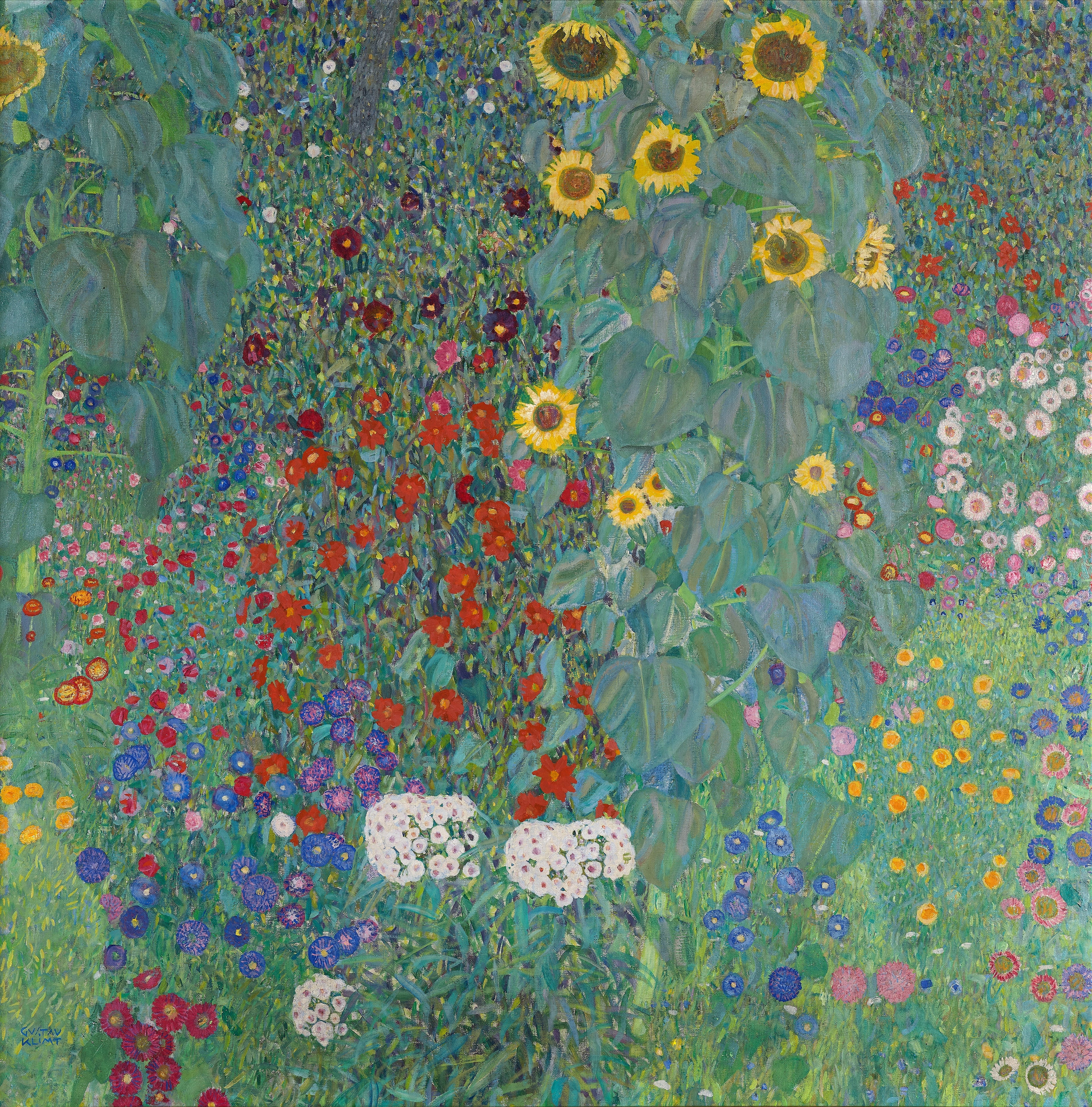 GUSTAV KLIMT Farm Garden with Sunflowers FINE ART PRINT Archival Paper Wall Decor