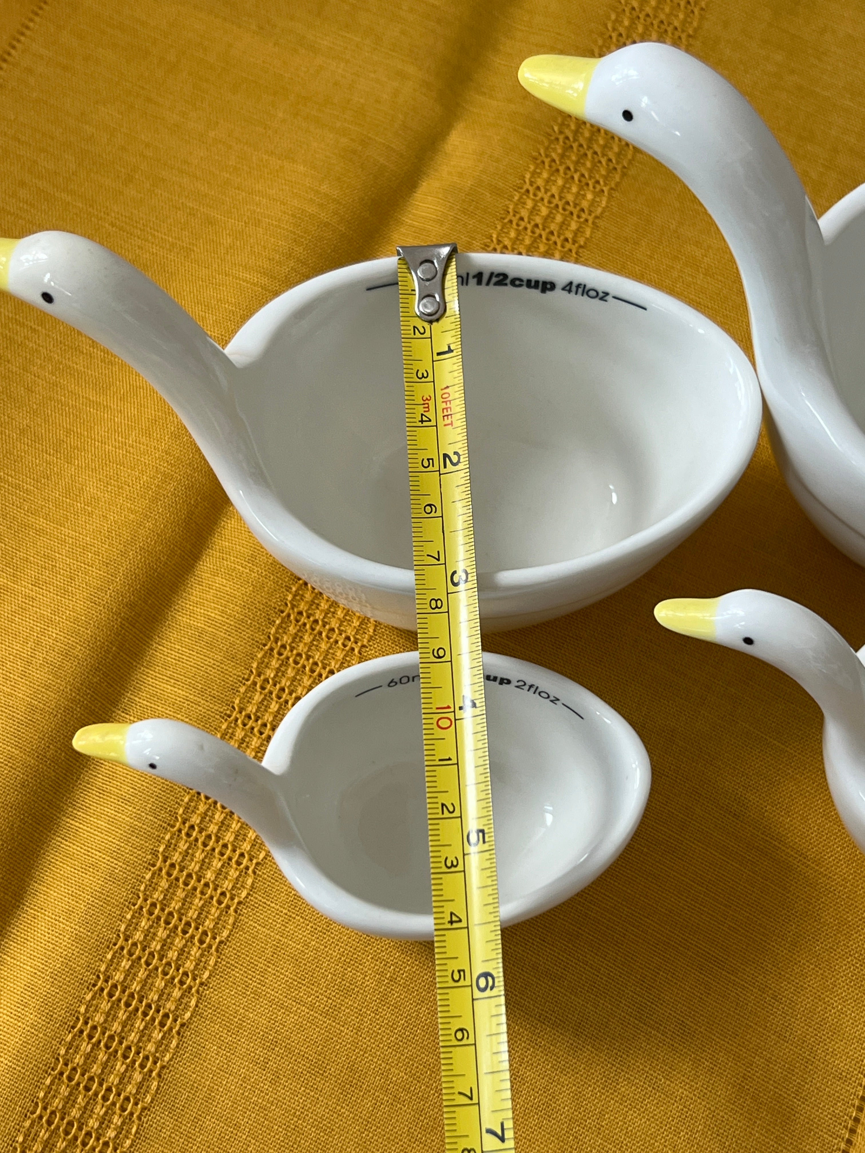 Anthropologie by Biscuit Ceramic Goose Nesting Measuring Cups Set of 4