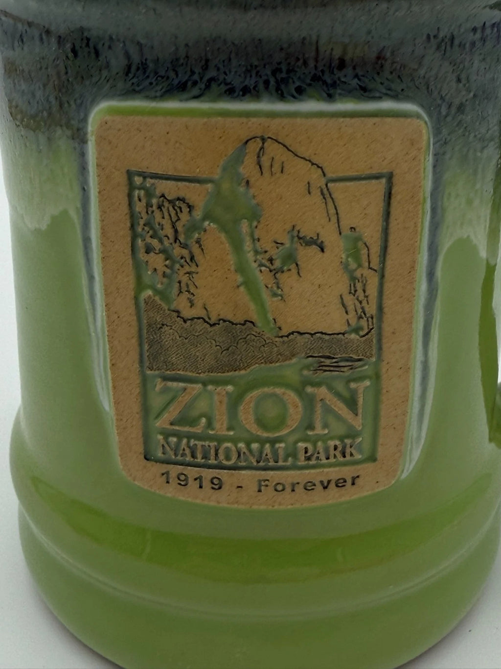 Deneen Pottery Kiwi Green Zion National Park Stoneware 2023 12 oz Coffee Cup Mug