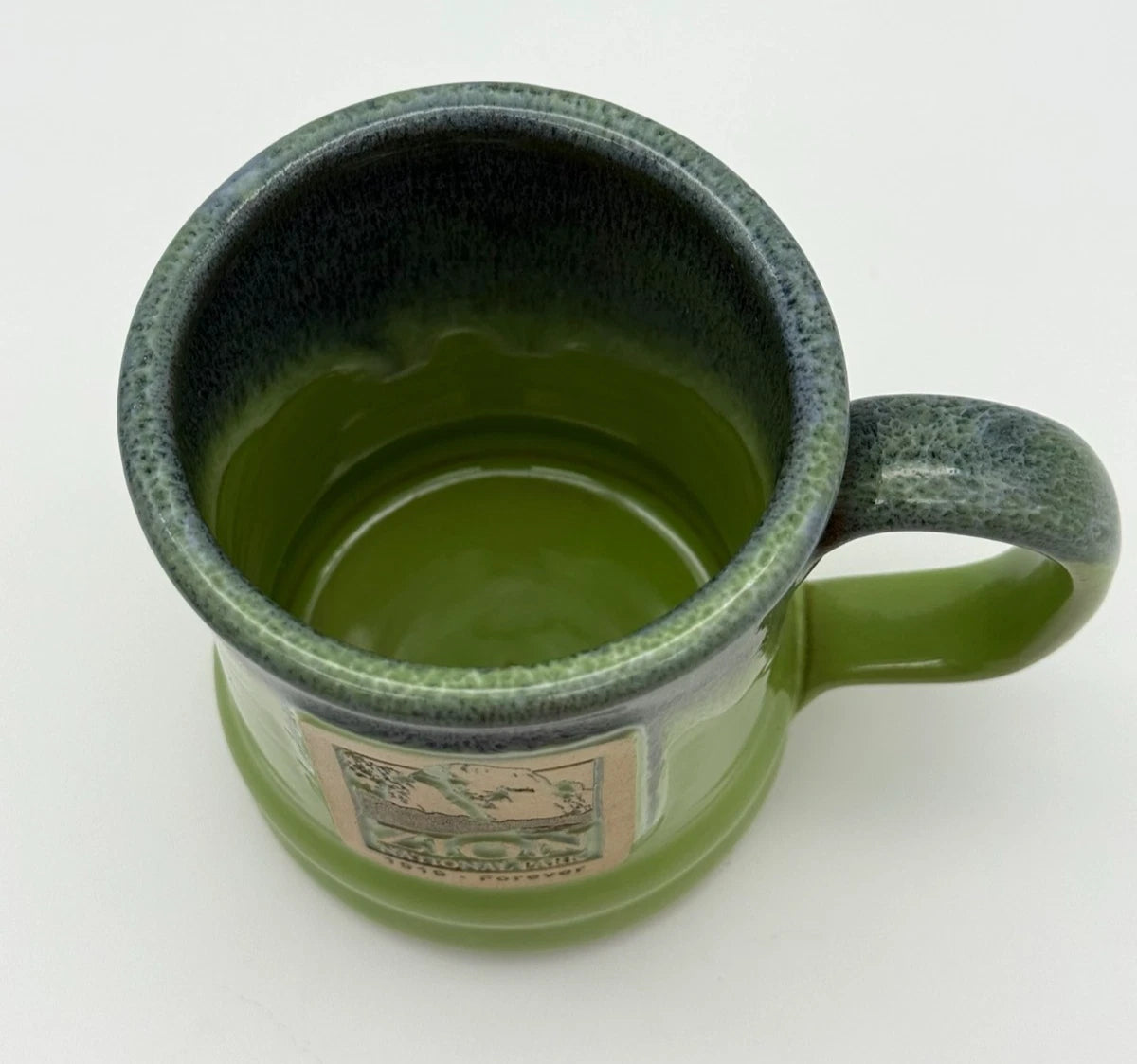 Deneen Pottery Kiwi Green Zion National Park Stoneware 2023 12 oz Coffee Cup Mug