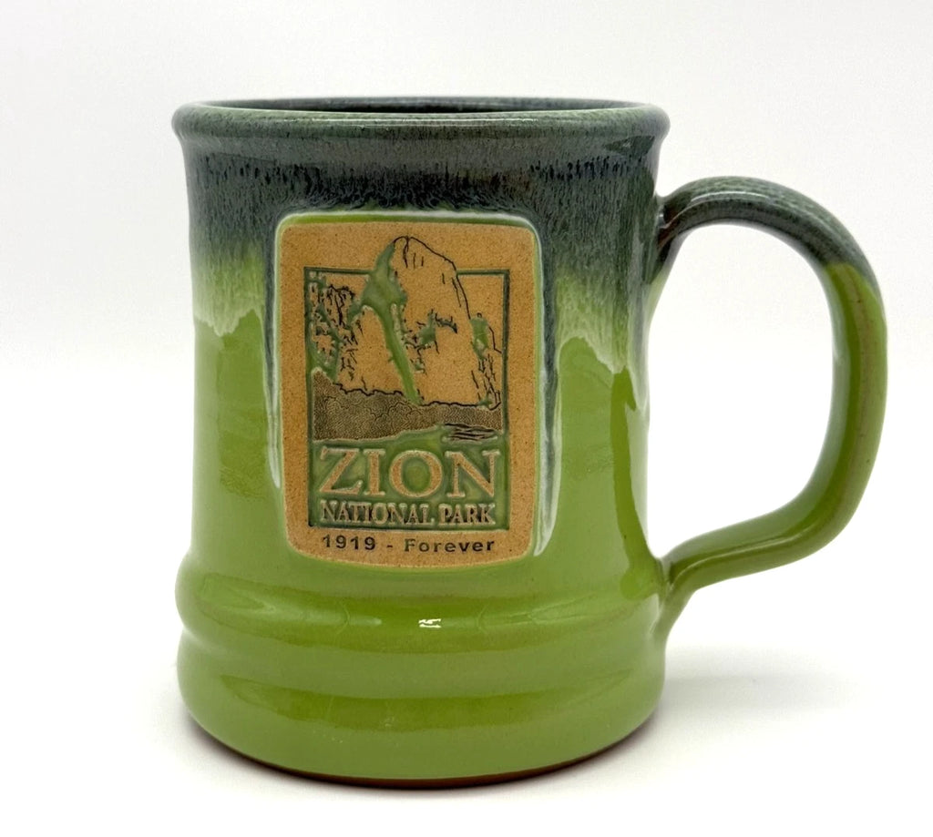 Deneen Pottery Kiwi Green Zion National Park Stoneware 2023 12 oz Coffee Cup Mug