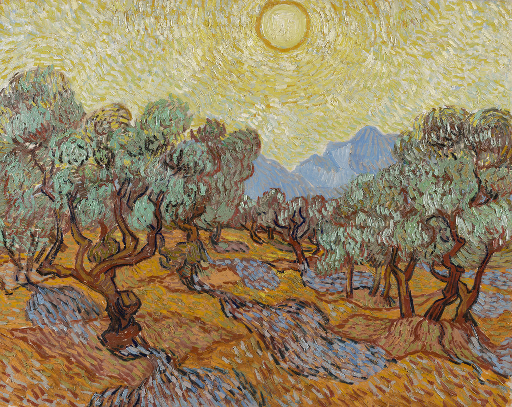 VINCENT VAN GOGH Olive Trees Yellow Sky Sun FINE ART PRINT Archival Paper Decor