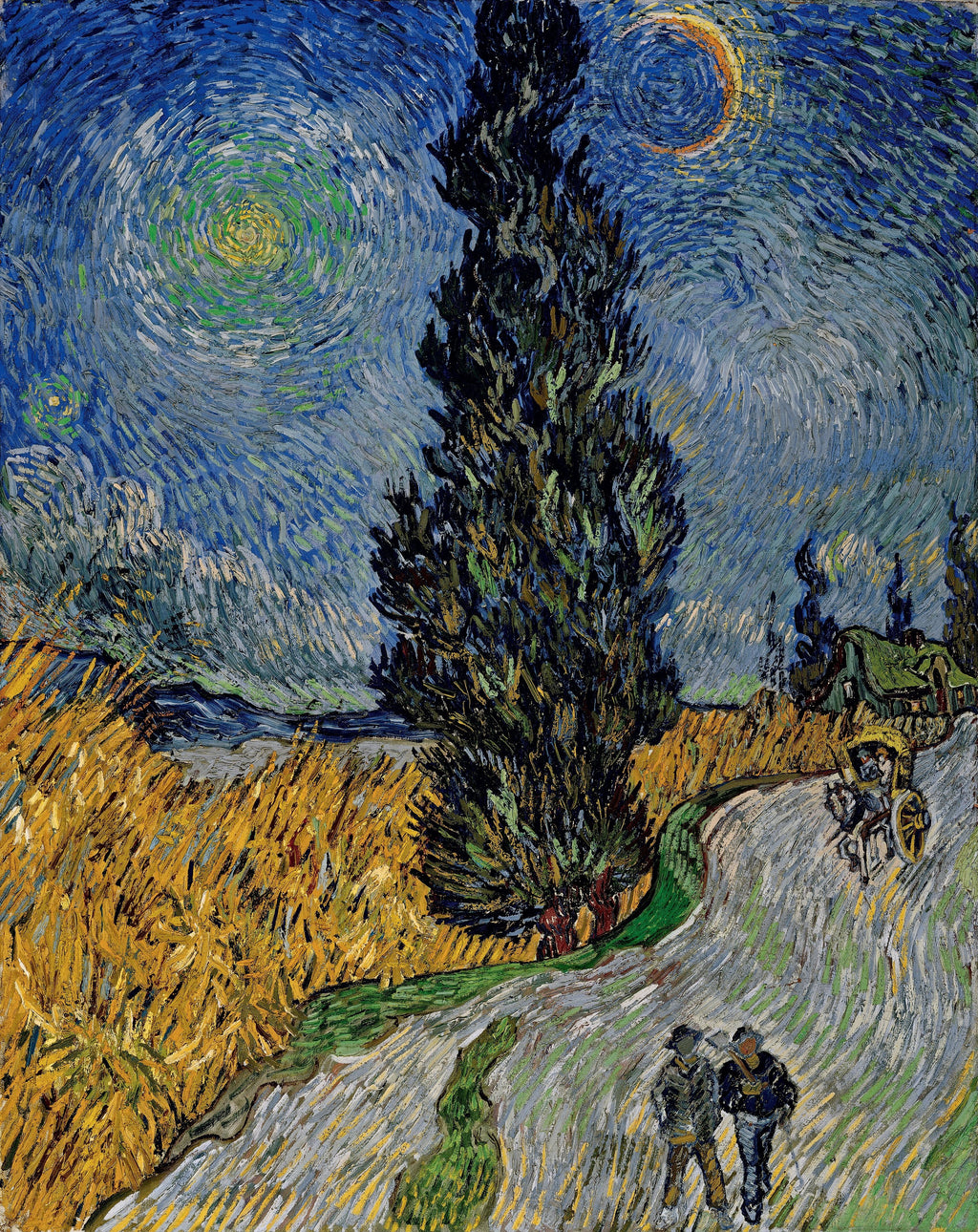 VINCENT VAN GOGH Road Cypress & Star FINE ART PRINT Archival Paper Wall Decor