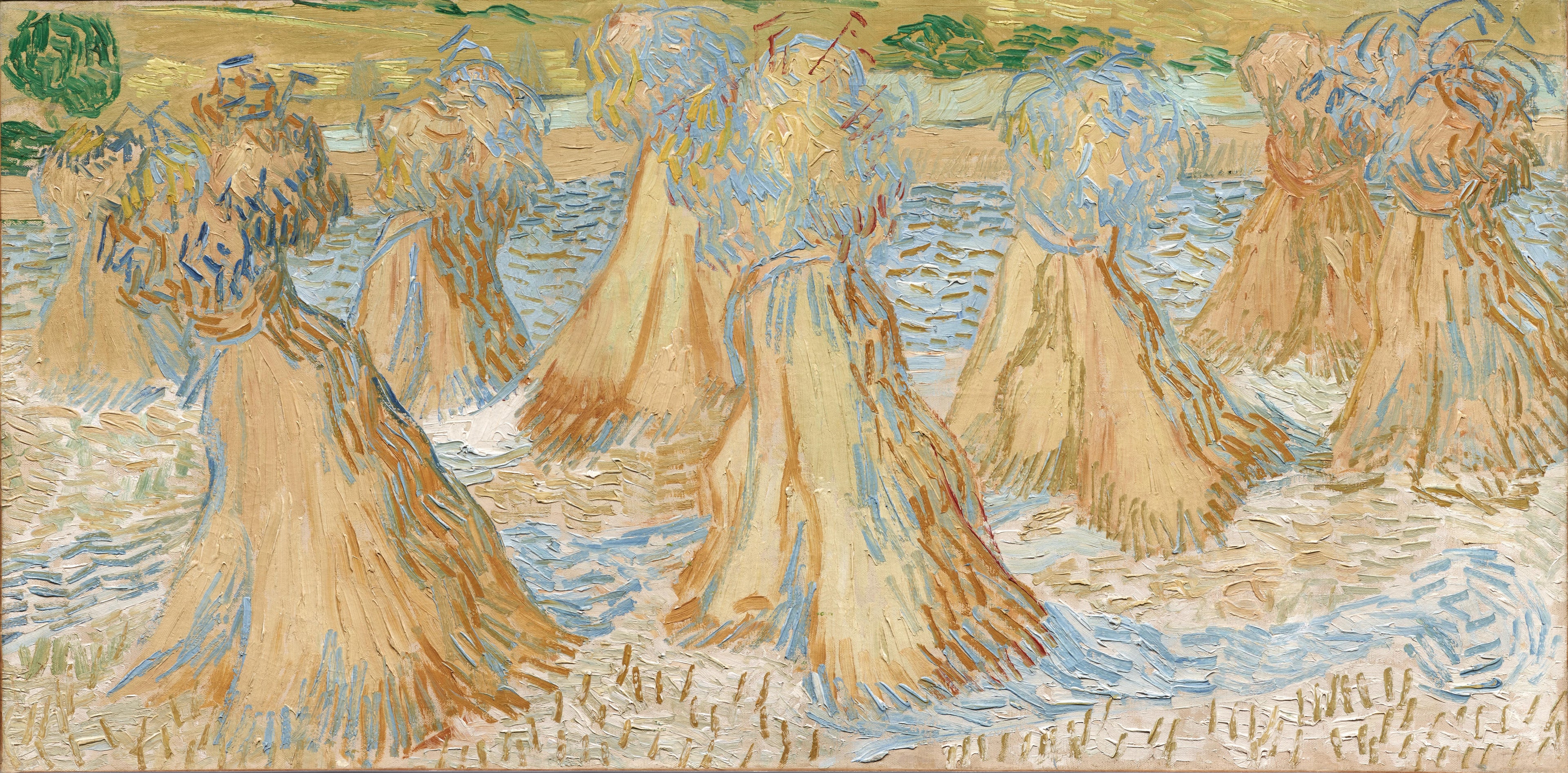 VINCENT VAN GOGH Sheaves of Wheat in a Field FINE ART PRINT Archival Paper Decor